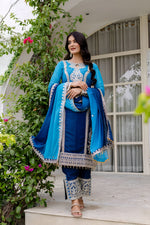 Thumbnail for Lehenga Mart Designer Salwar Suit for Women or Girls - Royal Blue - Distacart