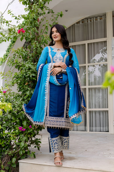 Lehenga Mart Designer Salwar Suit for Women or Girls - Royal Blue - Distacart