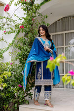 Thumbnail for Lehenga Mart Designer Salwar Suit for Women or Girls - Royal Blue - Distacart