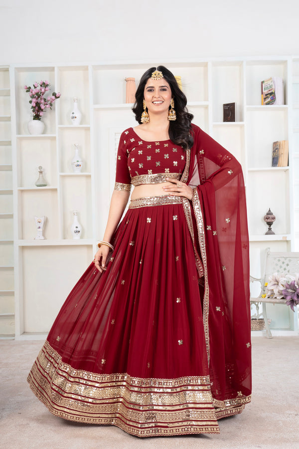 Lehenga Mart Designer Wedding Lehenga Choli For Women - Red - Distacart