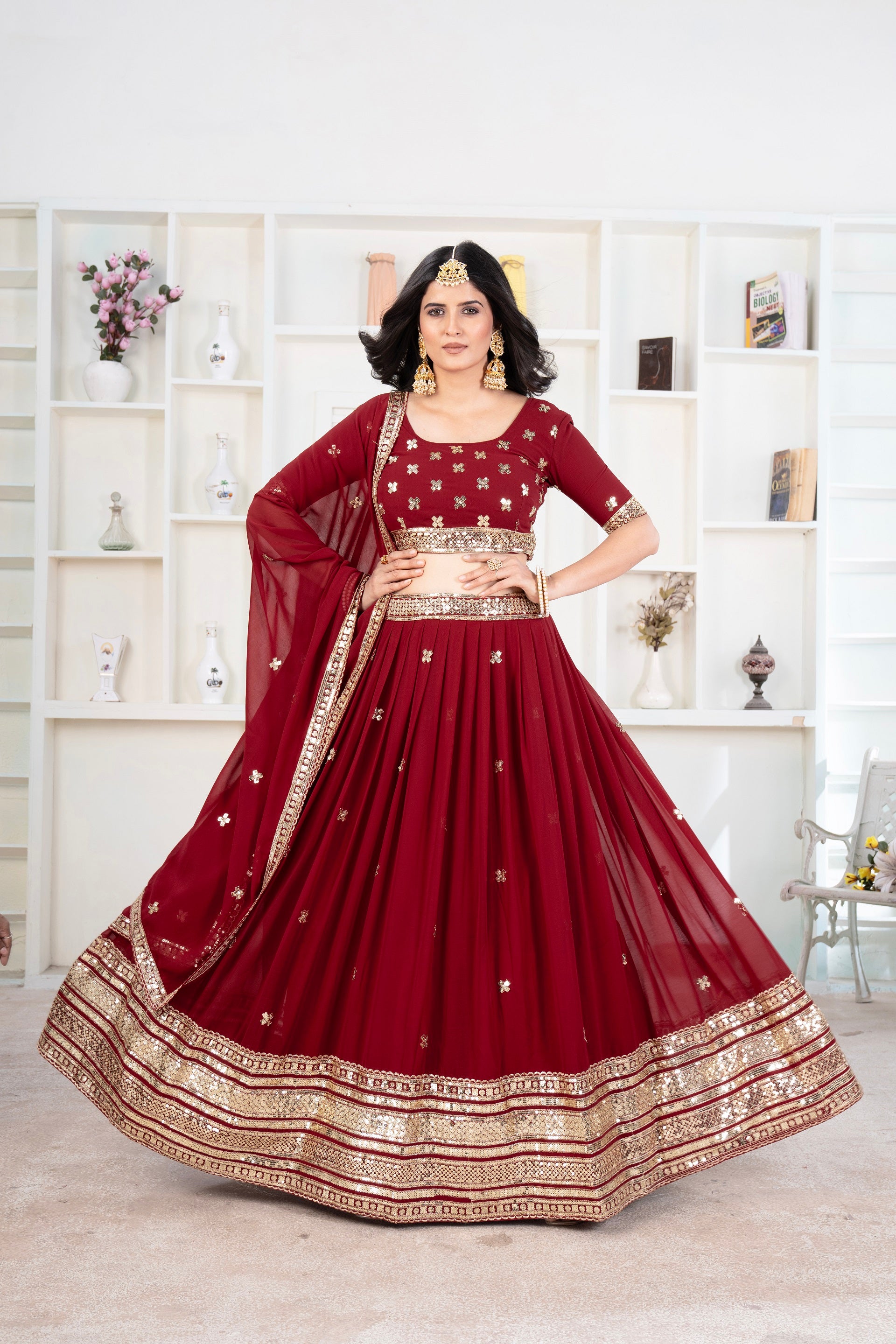 Lehenga Mart Designer Wedding Lehenga Choli For Women - Red - Distacart