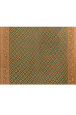 Thumbnail for Joban Fashion Olive Green And Ivory Pure Crepe Pure Handloom Banarasi Silk Saree