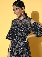 Thumbnail for Yufta Deep Navy Blue Dress - Distacart
