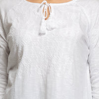Thumbnail for NOZ2TOZ Embroidered top for women - White