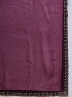 Thumbnail for Purple Organza Swaroski Diamond Work Saree with Unstitched Blouse - Radha - Distacart