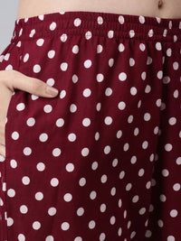 Thumbnail for Anubhutee Maroon Ethnic Motifs Thread Work Pure Cotton Kurta with Trousers & With Dupatta - Distacart