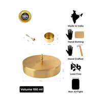 Thumbnail for Akshata 06 Hand Etched Brass Spice Box Set for Kitchen with Spoon (7 Containers) - Distacart