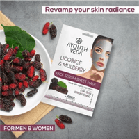 Thumbnail for Ayouthveda Licorice & Mulberry Face Serum Sheet Mask - Distacart