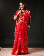Thumbnail for Joban Fashion Silk Banarasi Red & Golden Color Saree