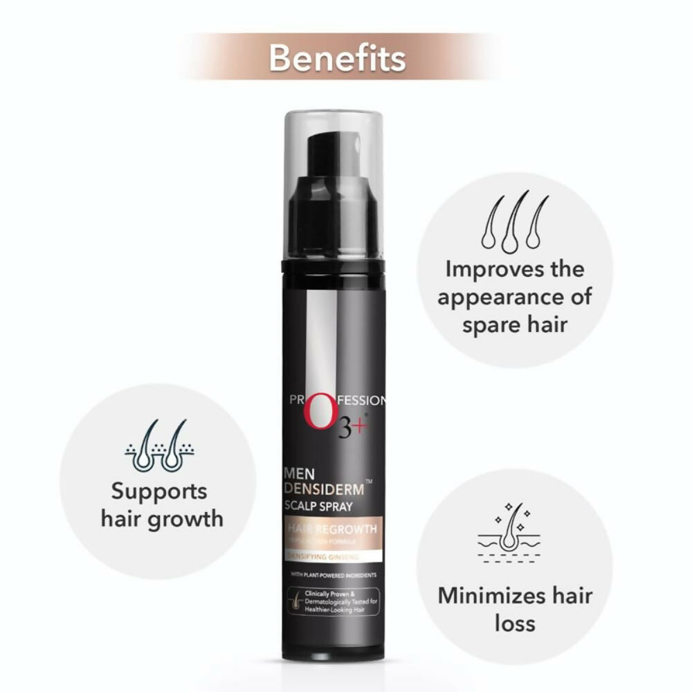 Professional O3+ Men Densiderm Hair Growth Scalp Serum Spray For Anti Hair Loss With Ginseng - Distacart