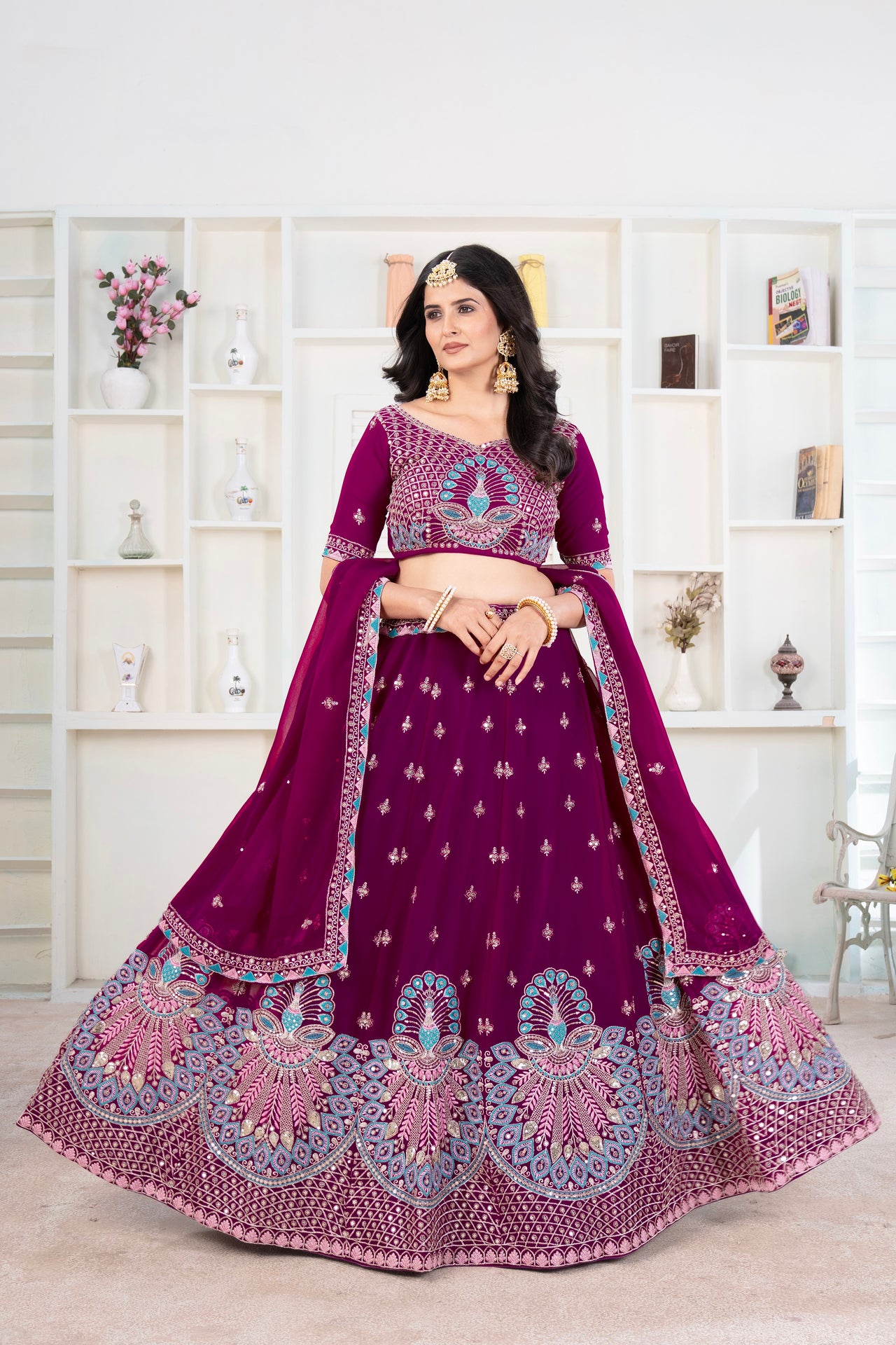 Lehenga Mart Designer Wedding Lehenga choli for Women - purple