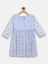 Thumbnail for Ahalyaa Blue Net Kids Kurta Palazzo Sets For Girls - Distacart