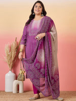 Thumbnail for Sztori Women Bandhani Printed Regular Kurta with Trousers & With Dupatta - Distacart