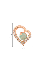 Thumbnail for Stylish Latest Fashion Rose Gold-Plated Heart Shaped Stud Earrings for Women - Wahe Jewels