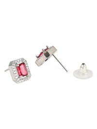 Thumbnail for Stylish Latest Fashion Silver Plated Glittering American Diamond Stone Studded Drop & Dangle Fashionable Earrings for Women & Girls - Wahe Jewels
