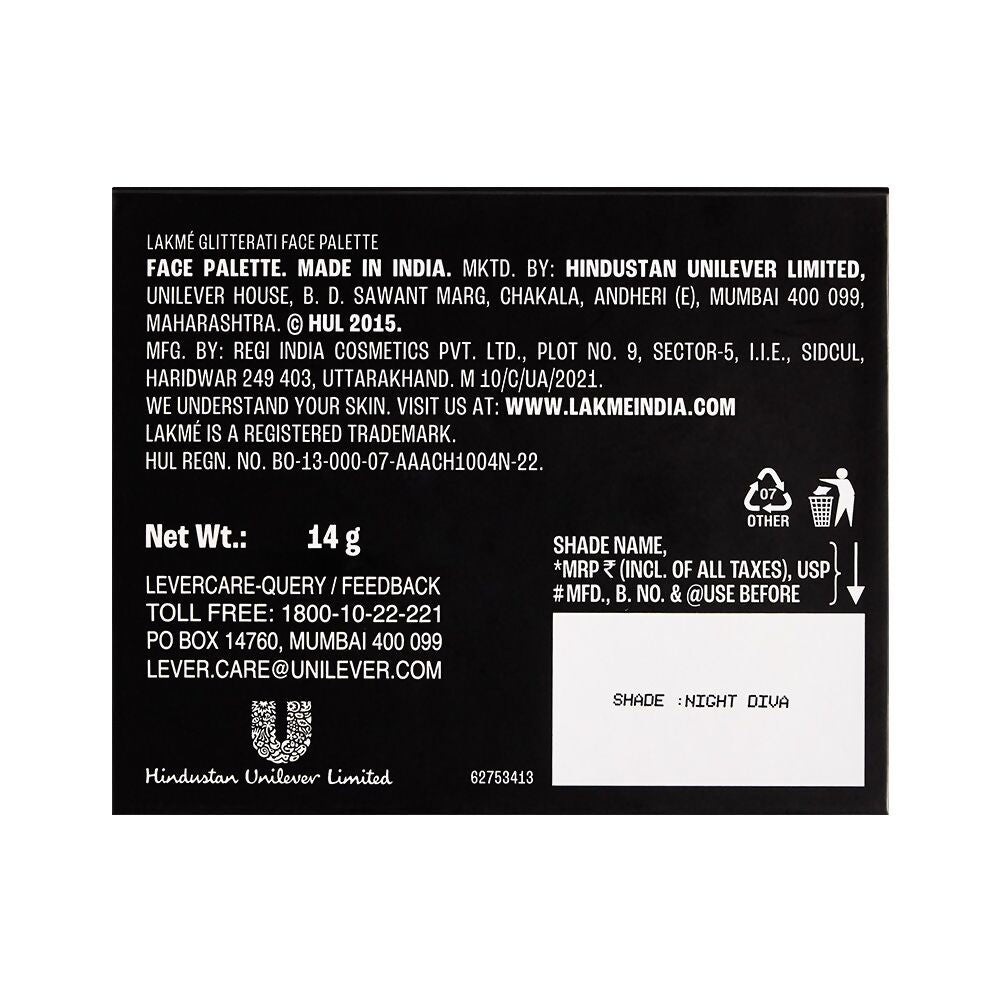Lakme Glitterati 4 In 1 Face Palette - Night Diva - Distacart