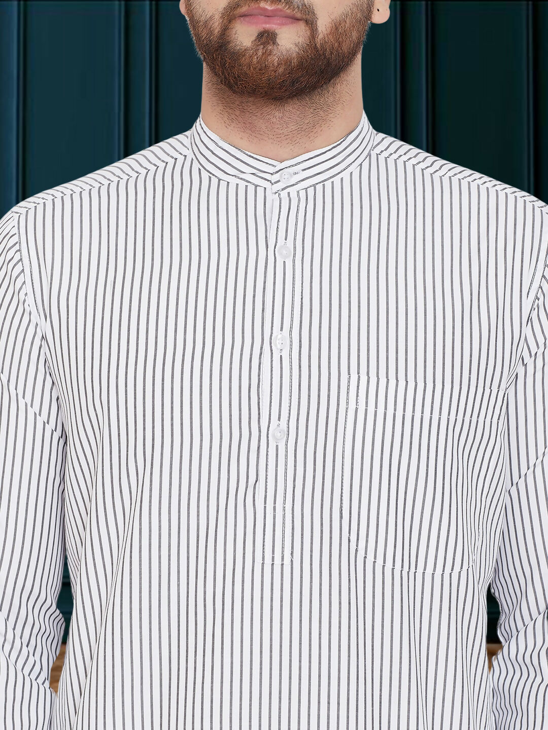 Even Apparels Men's Black and White Striped Kurta - Distacart