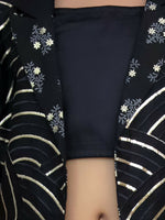 Thumbnail for Lil Drama Bollywood Tadka Black Stylish Jacket and Pant With Bustier Set For Girls