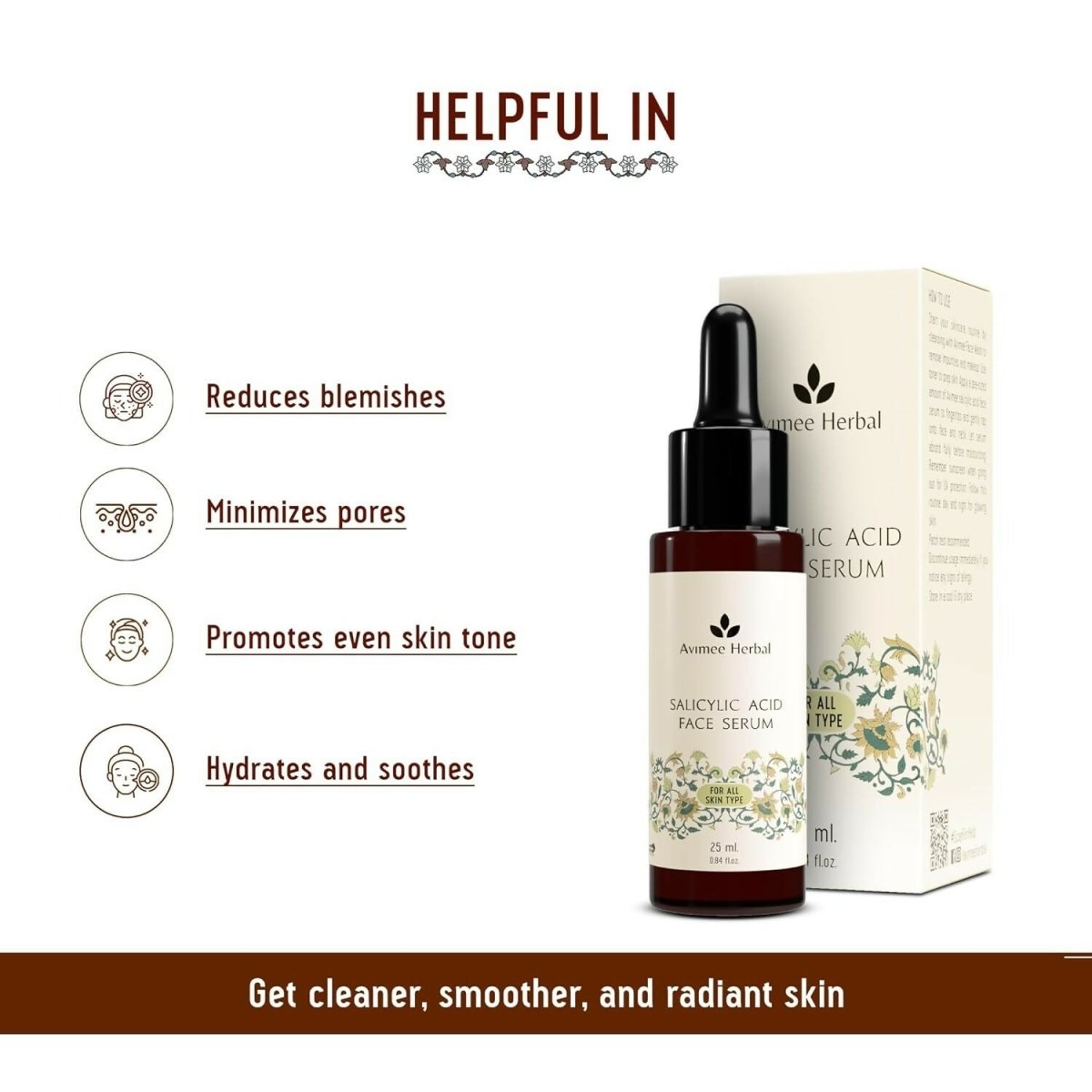 Avimee Herbal Salicylic Acid Face Serum For Acne, Blackheads & Open Pores - Distacart