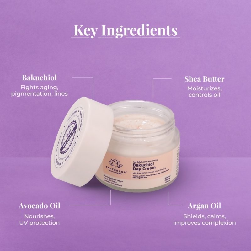 Earthraga Age Defying and Rejuvenating Bakuchiol Day Cream - Distacart