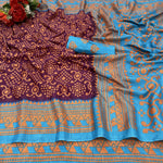 Thumbnail for Vamika Purple Printed Art Silk Saree - Distacart