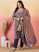 Thumbnail for Sztori Women Floral Yoke Design Regular Gotta Patti Kurta with Trousers & With Dupatta - Distacart