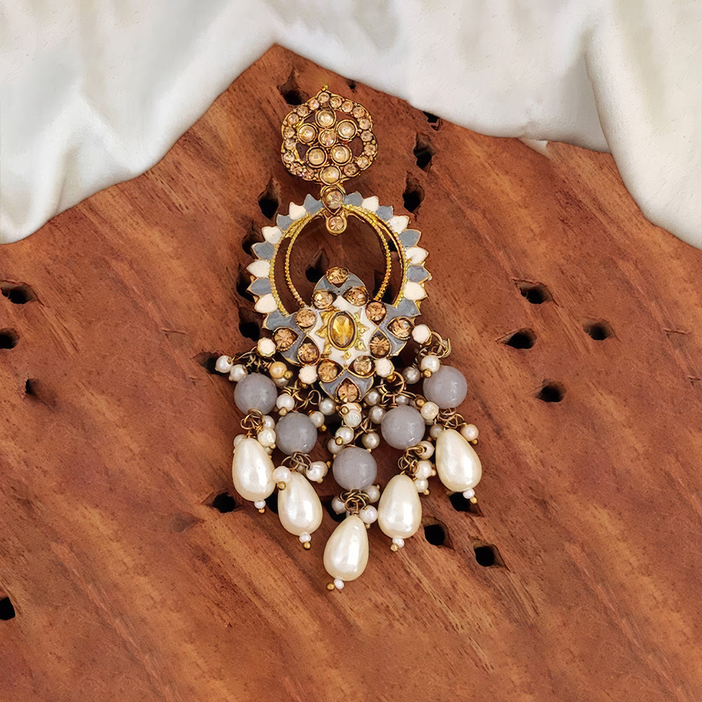 JS Fashion Designer Mehendi Polish Antique Earrings – Fancy Traditional Party Wear Jewelry for Women