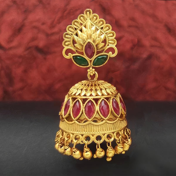 JS Fashion Matte Gold Designer Jhumka Earrings – Fancy Party Wear Traditional Jewelry for Women