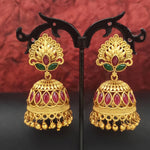 Thumbnail for JS Fashion Matte Gold Designer Jhumka Earrings – Fancy Party Wear Traditional Jewelry for Women
