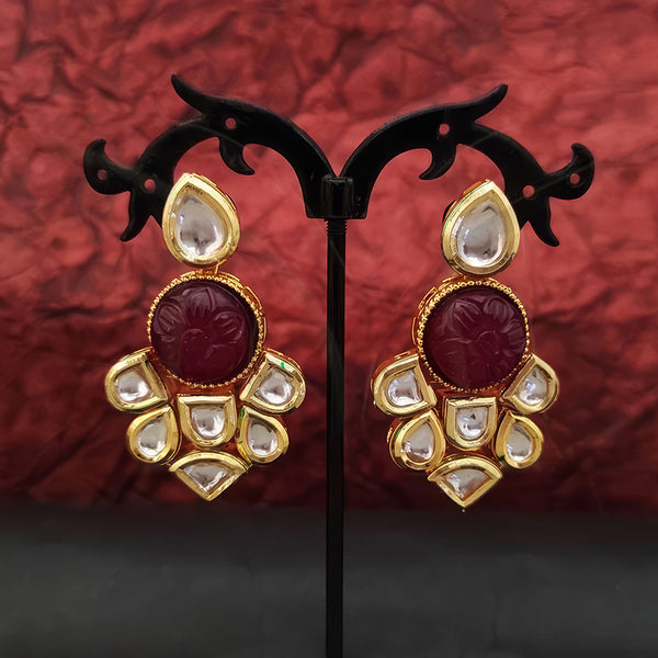 JS Fashion High Gold Polish Kundan Earrings – Fancy Classic Party Wear Jewelry for Women