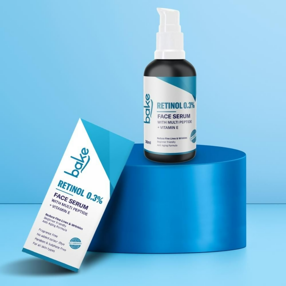 Bake 0.3% Retinol Beginner Friendly Face Serum With 2% Multi Peptide & Vitamin E - Distacart