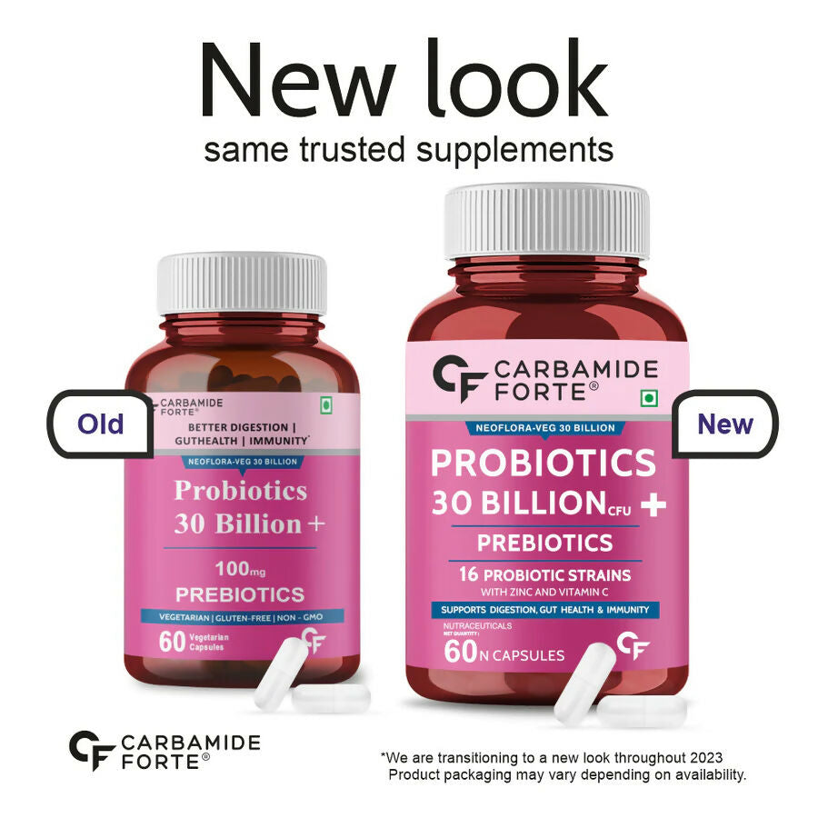 Carbamide Forte Probiotics Supplement 30 Billion Veg Capsules - Distacart
