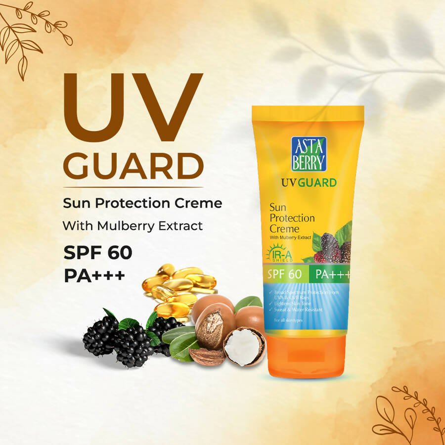 Astaberry UV Guard Sun Protection Crème SPF 60-Mulberry Extract - Distacart