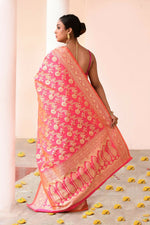Thumbnail for Joban Fashion Pink Peach Soft Pure Handloom Banarasi Silk Saree