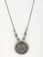 Thumbnail for NVR Women's Silver-Toned Circular Shape Pendant with Chain - Distacart