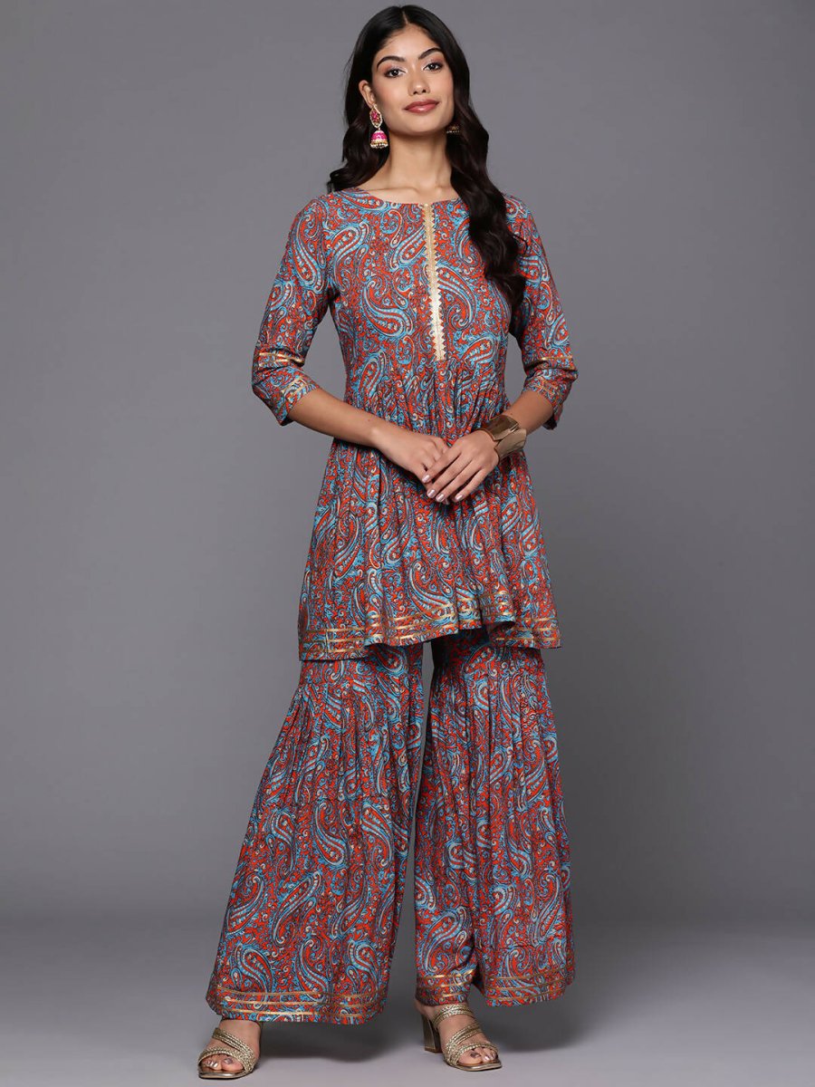 Ahalyaa Women's Traditional Wear Co-ods - Teal Blue - Distacart