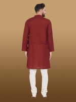 Thumbnail for Even Apparels Men's Pure Cotton Maroon Kurta - Distacart