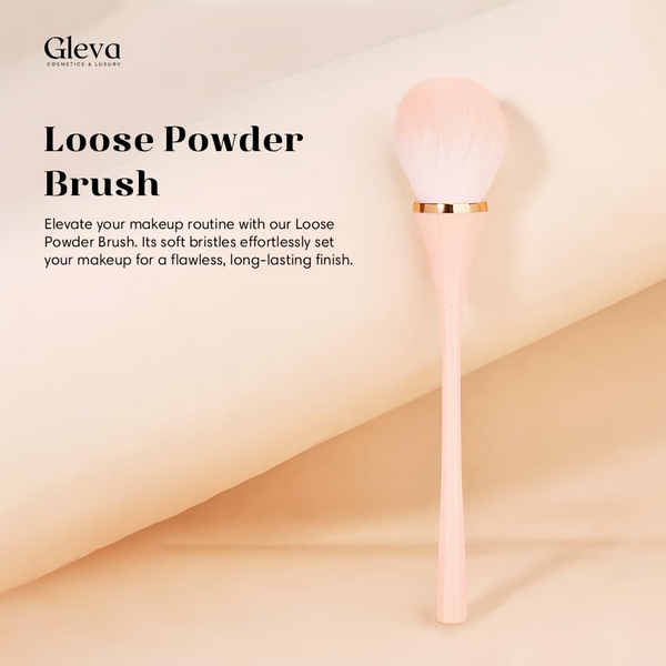 Gleva Multipurpose Professional Powder & Blush Cheek Brush - Black Loose Powder Brush - Distacart