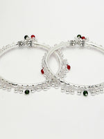 Thumbnail for NVR Women's Set of 2 Silver-Plated Kada Anklets - Distacart