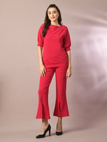Thumbnail for Myshka Women's Pink Solid Party Parallel Trousers - Distacart