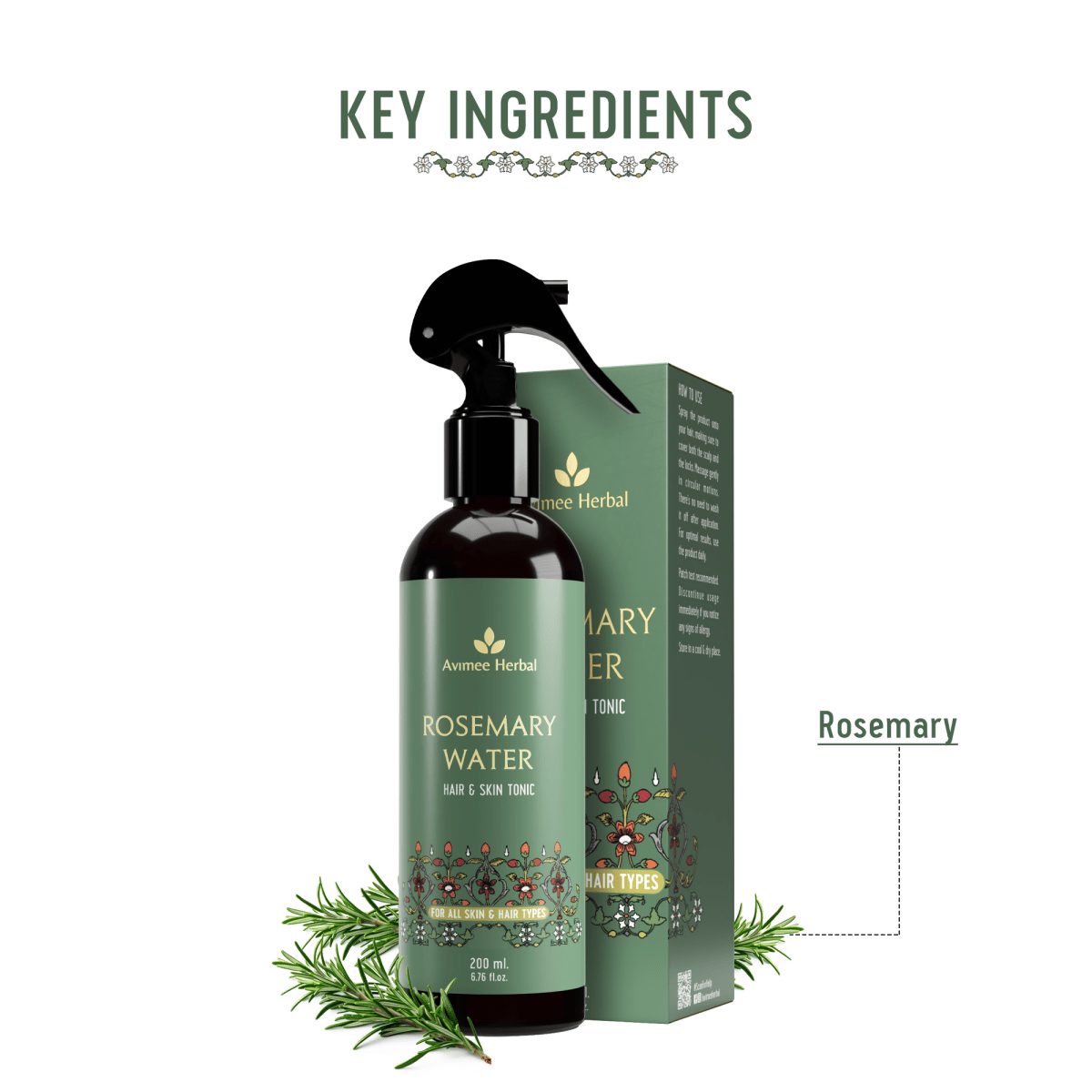 Avimee Herbal Rosemary Hair Care Routine Combo: Rosemary Water Spray & Rosemary Hair Oil - Distacart