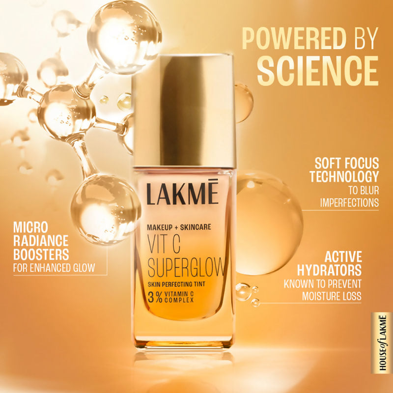 Lakme Vitamin C Superglow Skin Perfecting Tint with 3% Vit C - Cool Walnut - Distacart
