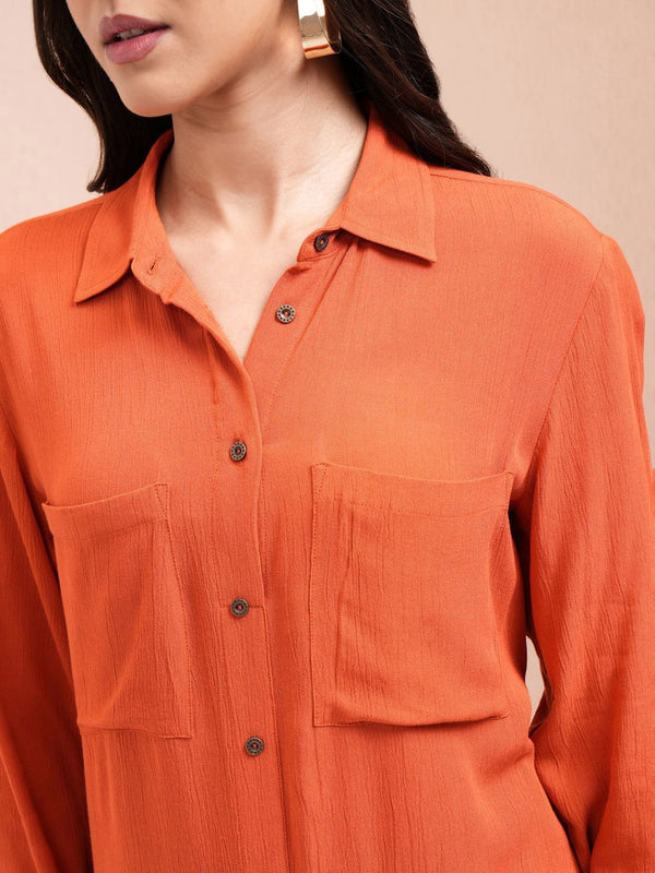 Vishudh Shirt Collar High-Low A-Line Kurta - Distacart