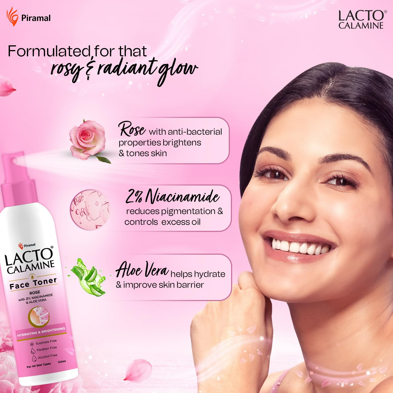 Lacto Calamine Rose Water Toner - Distacart