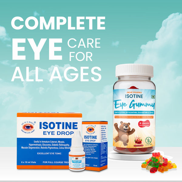Jagat Pharma Isotine Eye Gummy (Kids) + Isotine Plain Combo: Daily Care for Healthy Eyes
