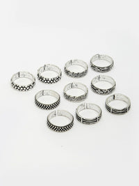 Thumbnail for NVR Women's Set of 5 Silver-Plated German Silver Toe Ring