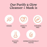 Thumbnail for Foxtale Purify & Glow Cleanser + Mask With French Pink Clay & Sodium - Distacart