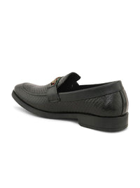 Thumbnail for House of Pataudi Men leather Textured Formal Loafers