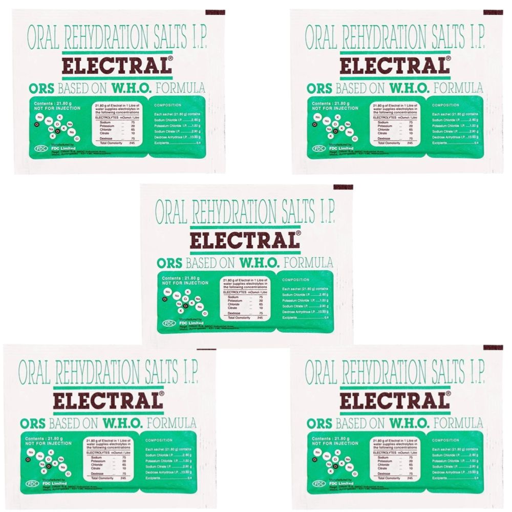 Electral Powder | Electral Oral Rehydration ORS Based on W.H.O Formula | Restore Body Fluids & Electrolytes Relieve from Dehydration, Fatigue & Weakness - Distacart