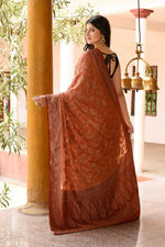 Thumbnail for Joban Fashion Amber Crepe Chiffon Pure Handloom Banarasi Silk Saree